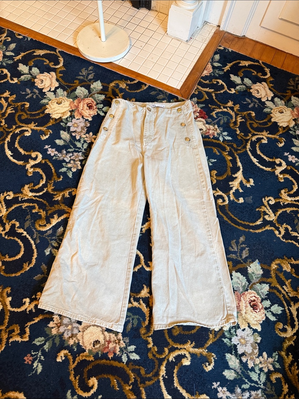 Zara Wide-Leg Sailor Button Pants - worn a bunch but good shape 69 retail